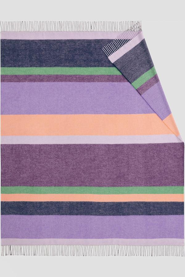 carraig donn Purple Striped & Fringed Throw