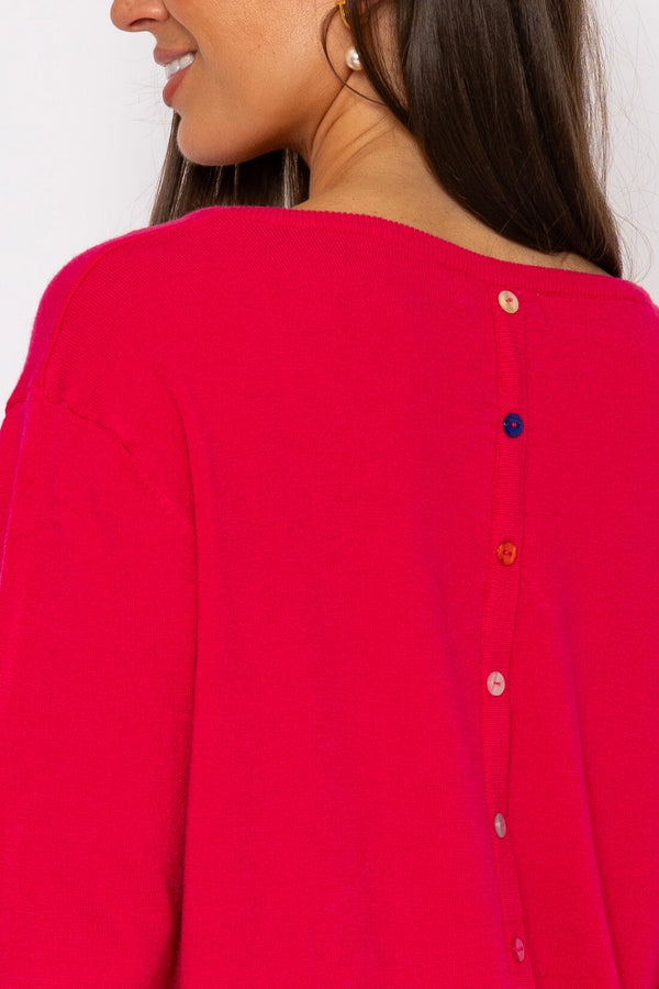 Carraig Donn Red Button Detail Knit