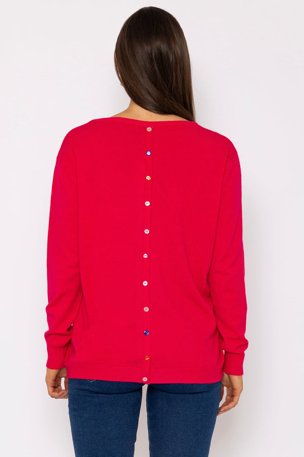 Carraig Donn Red Button Detail Knit