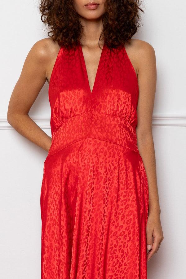 Carraig Donn Red Halter Neck Shauna Maxi Dress