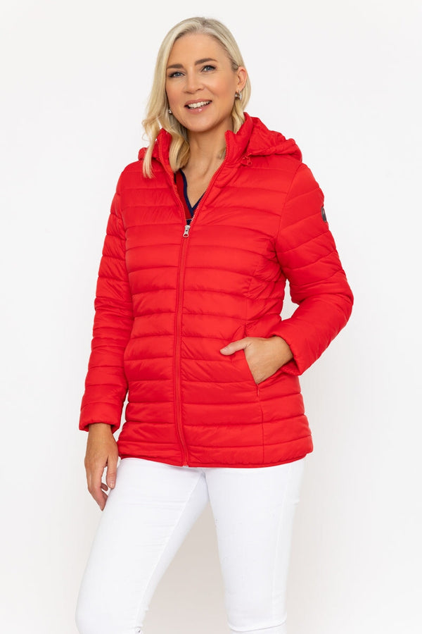 carraig donn Red Quilted Padded Jacket