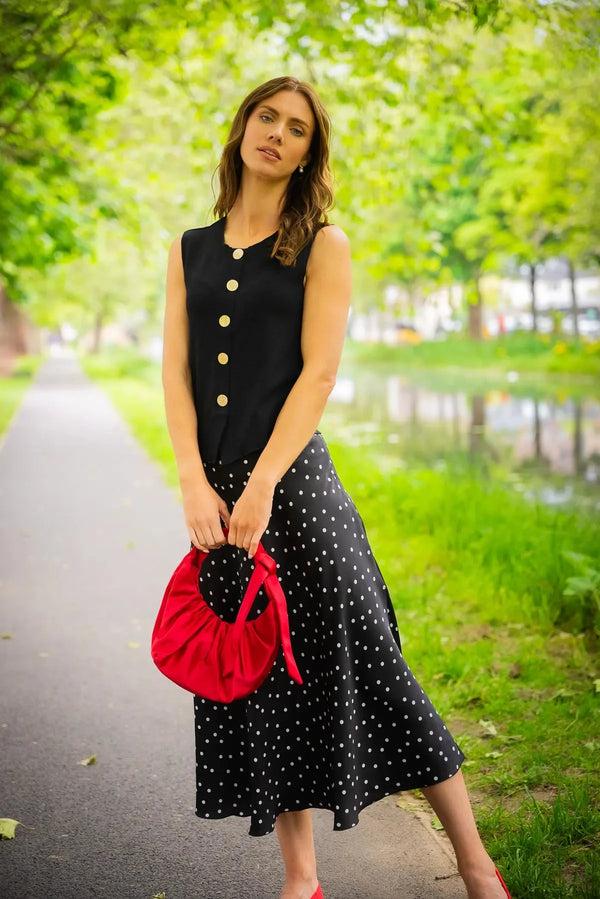 Carraig Donn Red Satin Crescent Bag