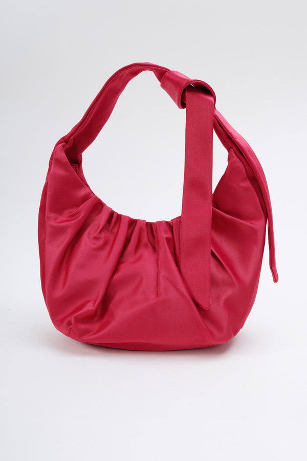 carraig donn Red Satin Crescent Bag