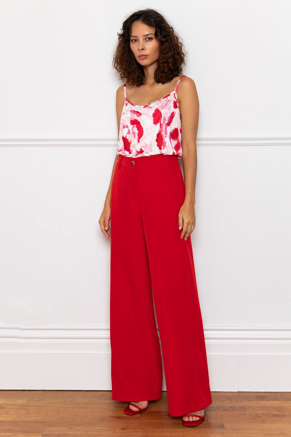 carraig donn Red Tailored Wide Leg Trousers