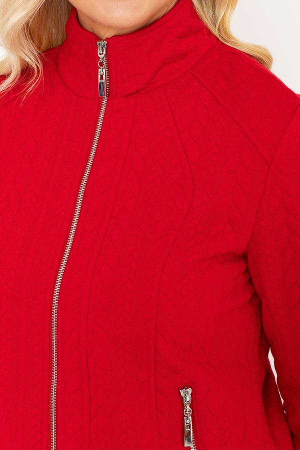 Carraig Donn Red Textured Jersey Jacket