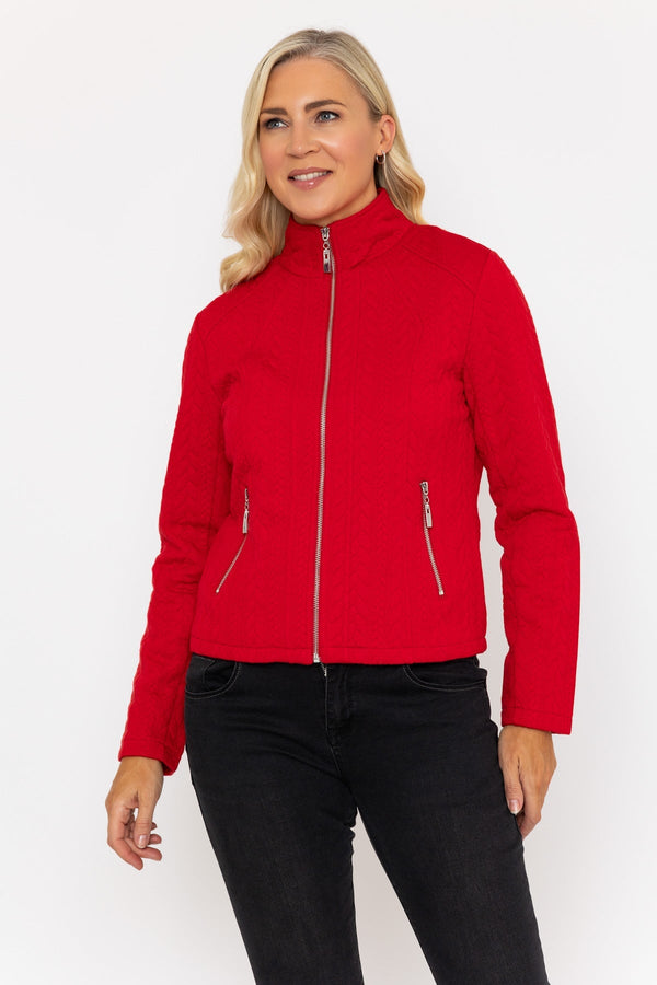 Carraig Donn Red Textured Jersey Jacket