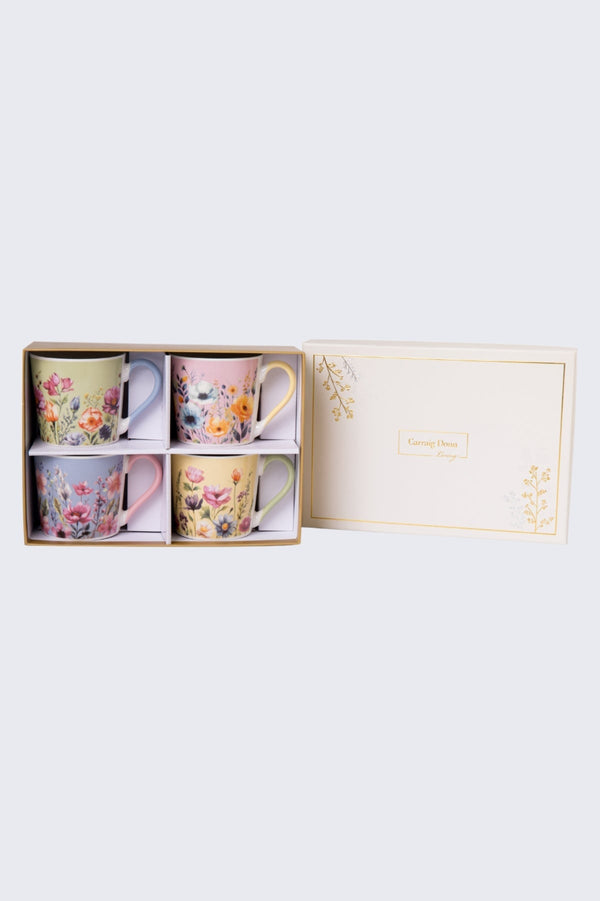 carraig donn Roisin Set Of 4 Floral Mugs