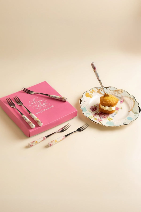 Carraig Donn Rosa Belle Pastry Forks Set Of 6