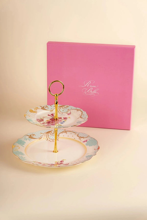 Carraig Donn Rosa Belle Two Tier Cake Plate