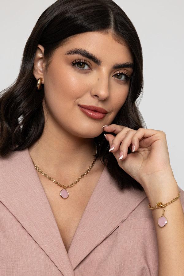 carraig donn Rose Water Opal Drop Necklace