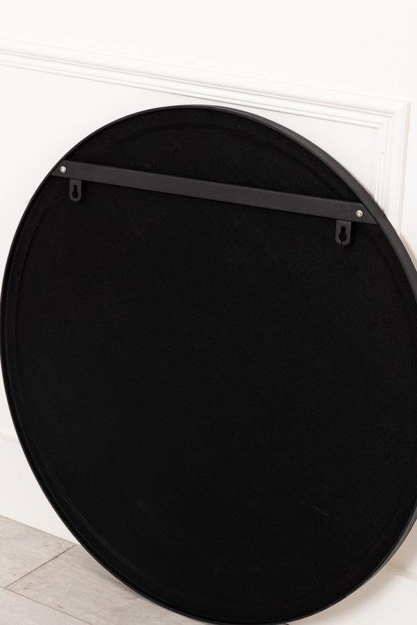 Carraig Donn Round Black Modern Mirror