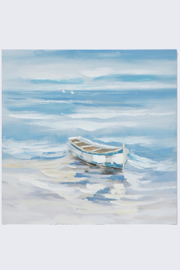 Carraig Donn Sail Boat At Shore Canvas Wall Art