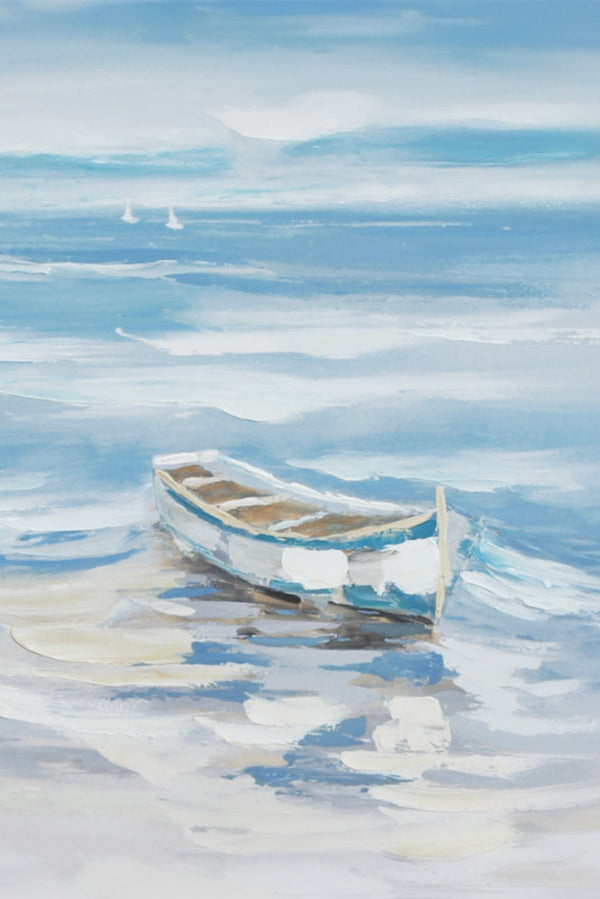 Carraig Donn Sail Boat At Shore Canvas Wall Art