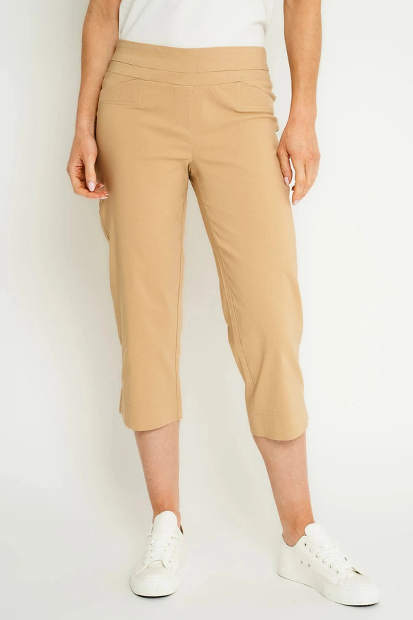 Carraig Donn Sand Bengaline Cropped Trousers