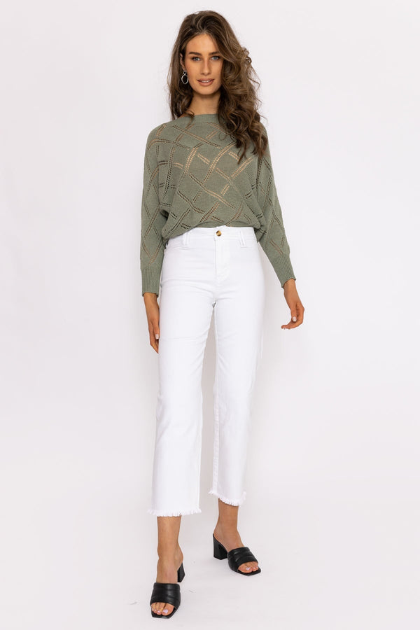 Carraig Donn Seamless Hem Jeans In Ecru