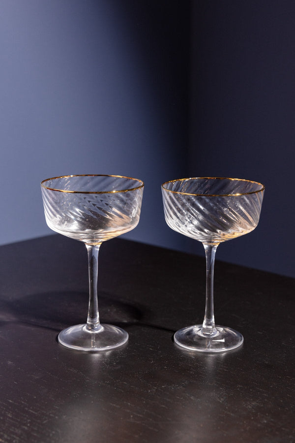 Carraig Donn Set Of 2 Aster Gold Champagne Saucer