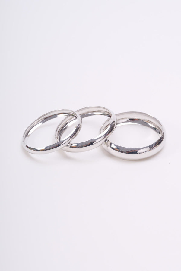 carraig donn Set of 3 Silver Bangle Bracelets