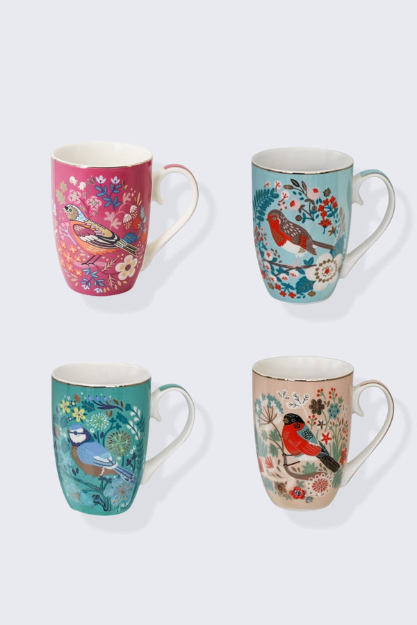 carraig donn Set of 4 Birdy Mugs