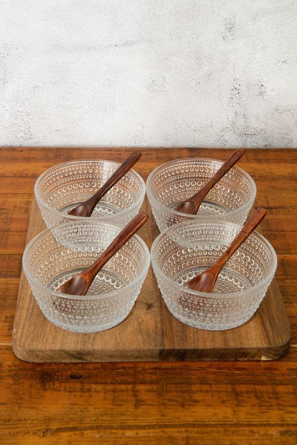 carraig donn Set of 4 Glass Dip Serving Bowls