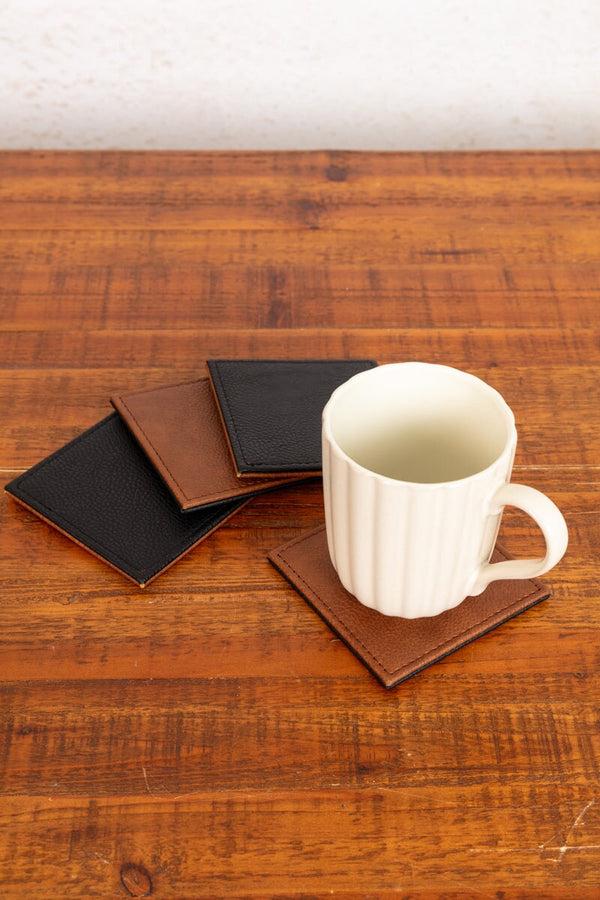 Carraig Donn Set Of 4 Leather Coasters