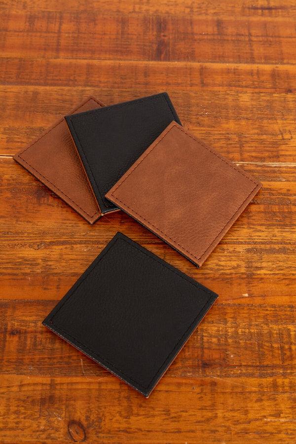 Carraig Donn Set Of 4 Leather Coasters