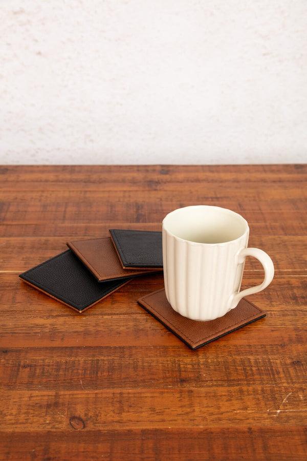 Carraig Donn Set Of 4 Leather Coasters