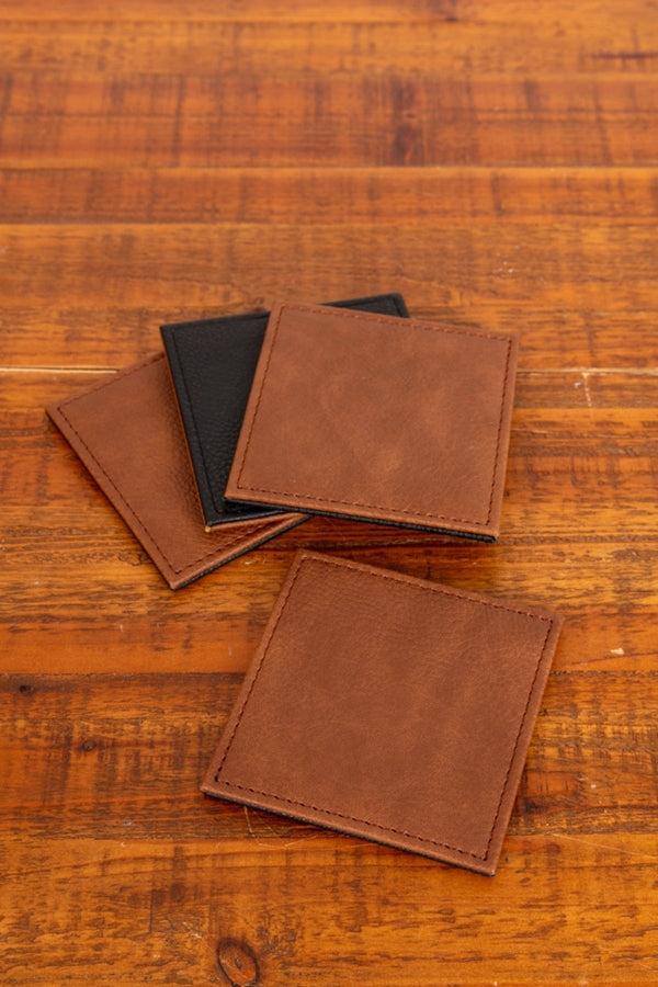 carraig donn Set Of 4 Leather Coasters