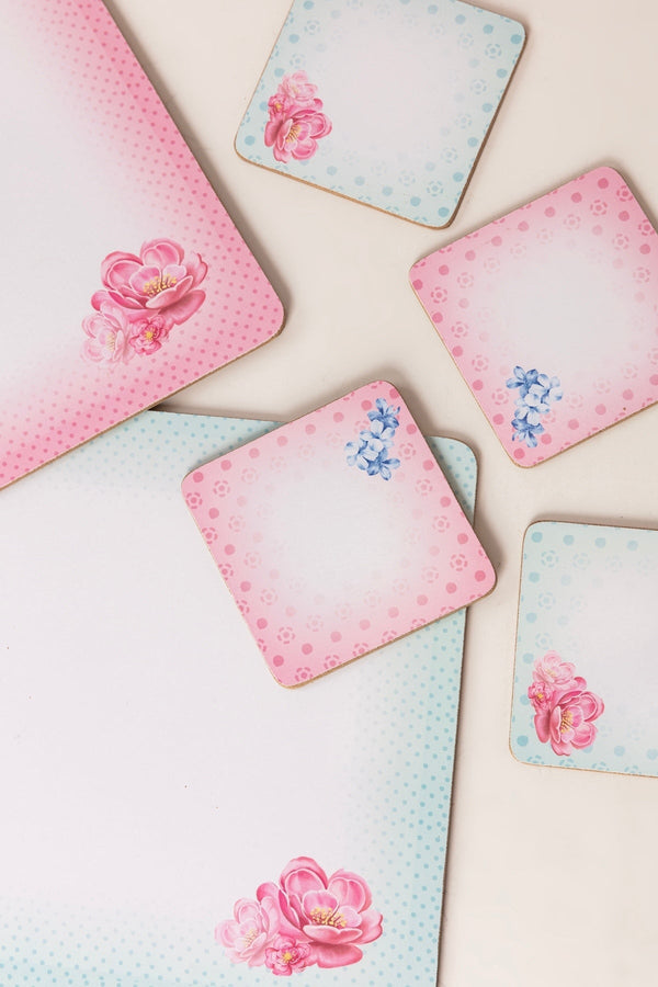 Carraig Donn Set Of 6 Rosa Belle Coasters