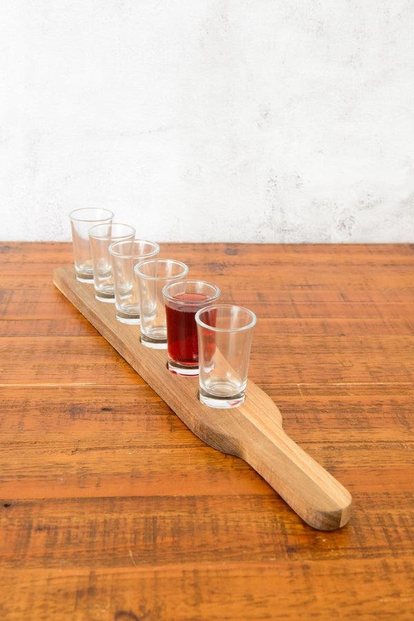 Carraig Donn Set Of 6 Shot Serving Wood Tray