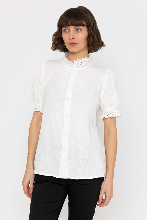 carraig donn Short Sleeve Air Flow Blouse in Ivory