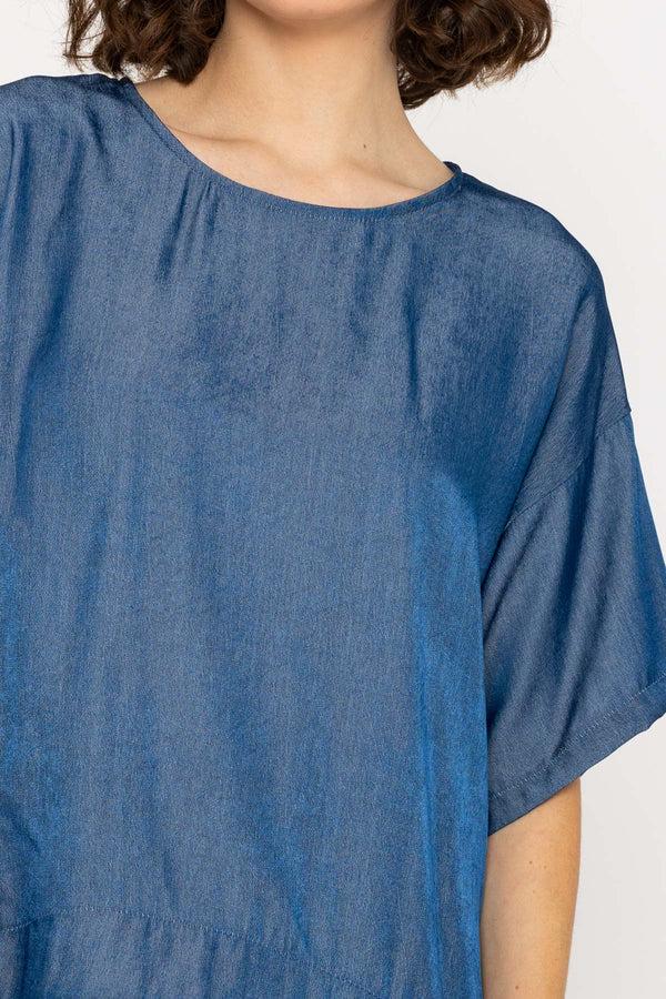 Carraig Donn Short Sleeve Chambray Oversized Top