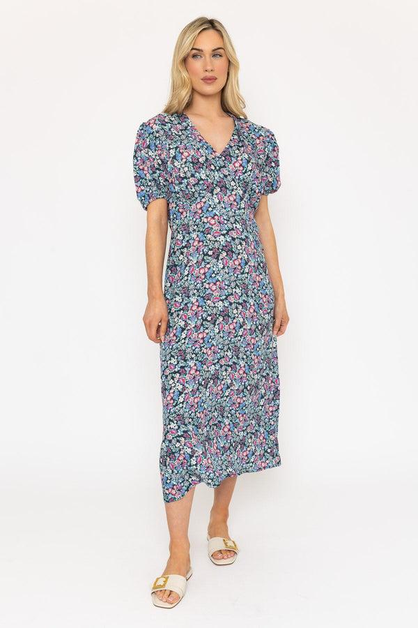 carraig donn Short Sleeves Floral Print Midi Dress