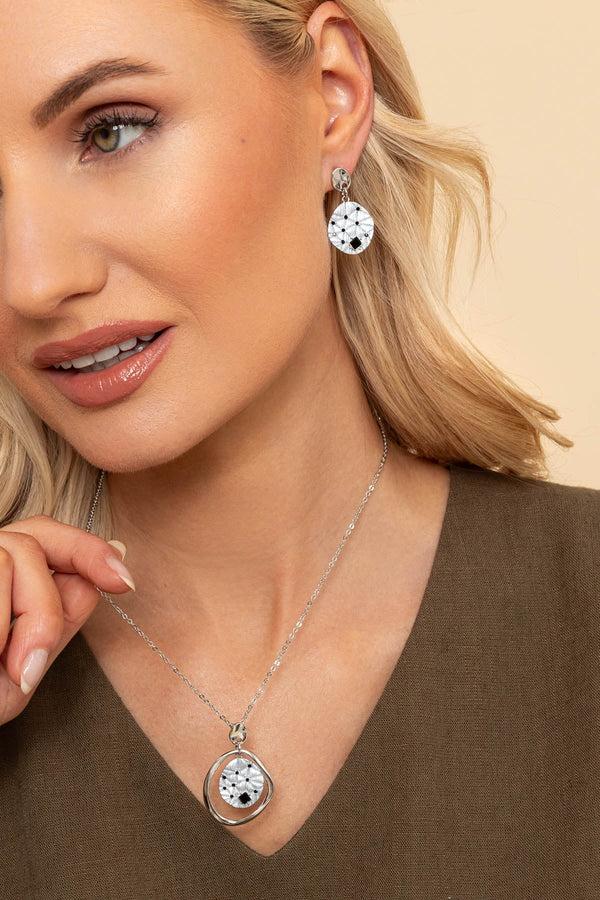 Carraig Donn Silver & Blue Disc Drop Earrings