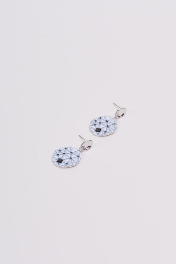Carraig Donn Silver & Blue Disc Drop Earrings