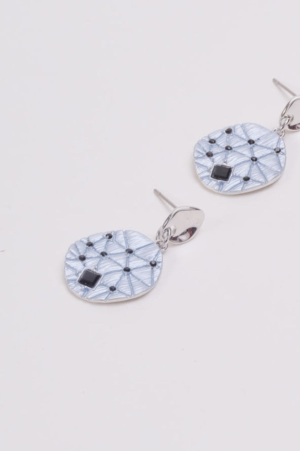 Carraig Donn Silver & Blue Disc Drop Earrings