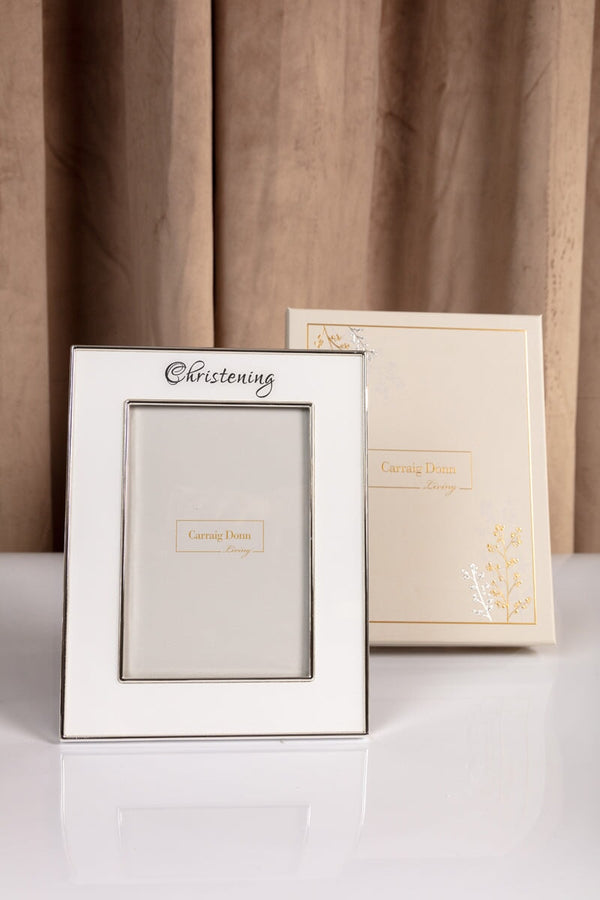carraig donn Silver Christening Frame 5x7