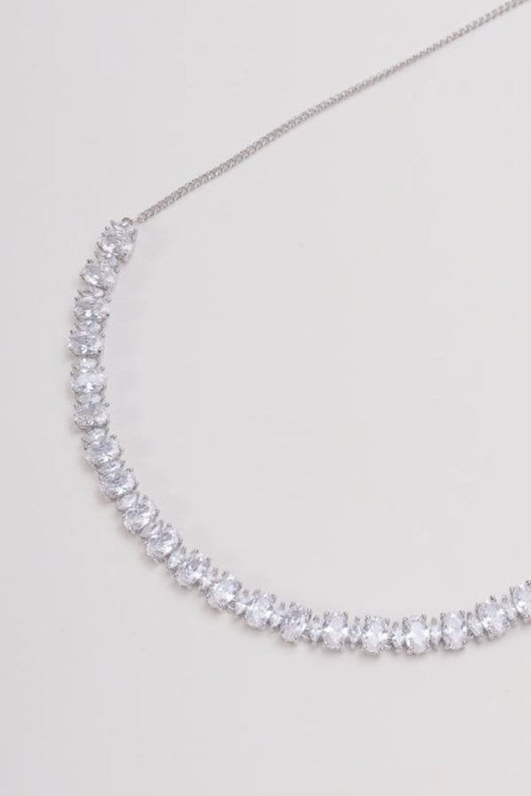 Carraig Donn Silver Clear Stone Necklace