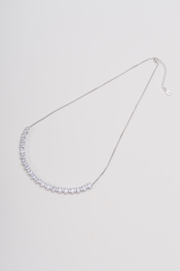 carraig donn Silver Clear Stone Necklace