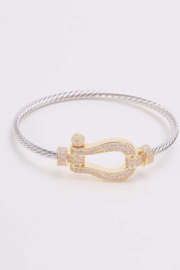 Carraig Donn Silver & Gold Clasp Bangle