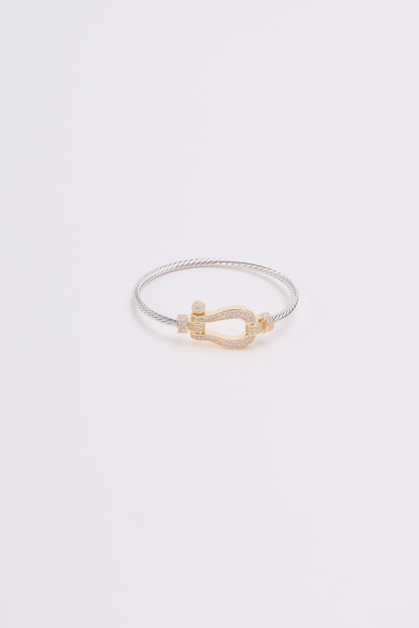 carraig donn Silver & Gold Clasp Bangle