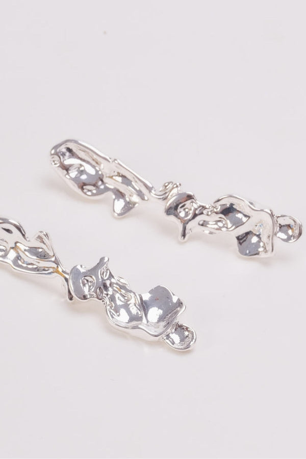 Carraig Donn Silver Hammered Leaf Earrings