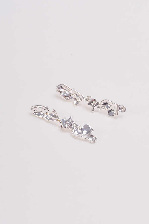 carraig donn Silver Hammered Leaf Earrings