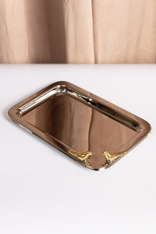 Carraig Donn Silver Love Birds Platter