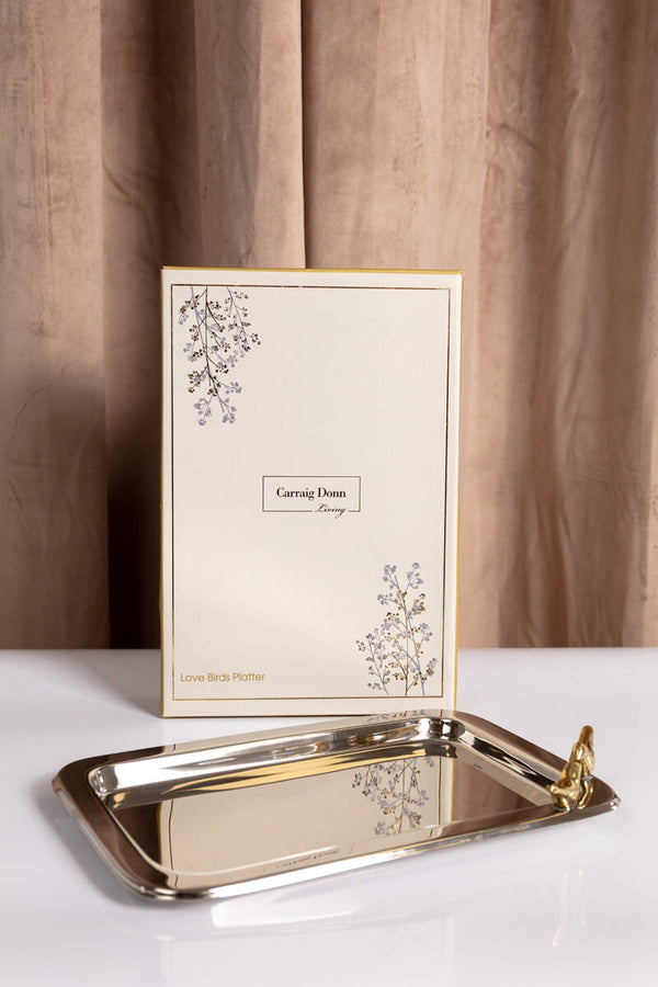 carraig donn Silver Love Birds Platter