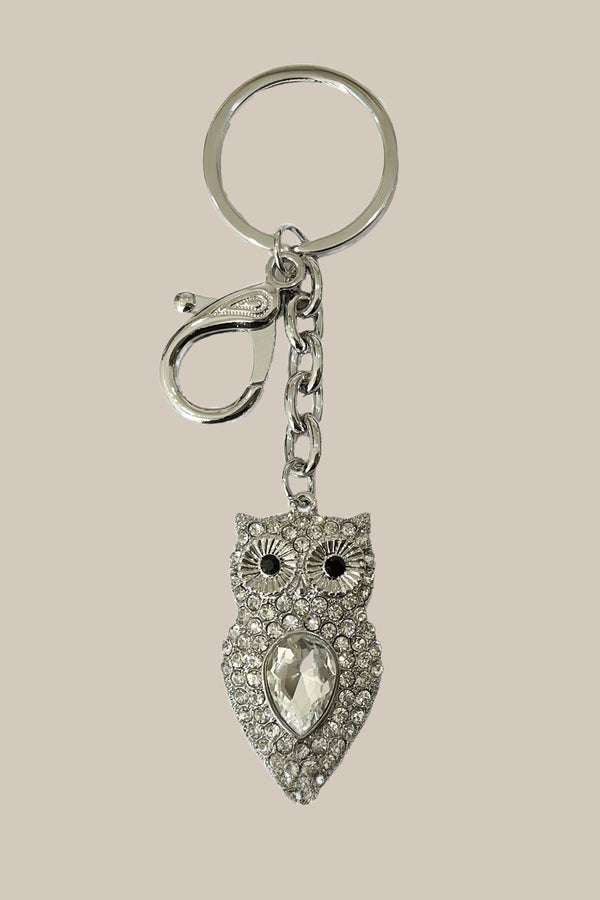 carraig donn Silver Owl Keyring