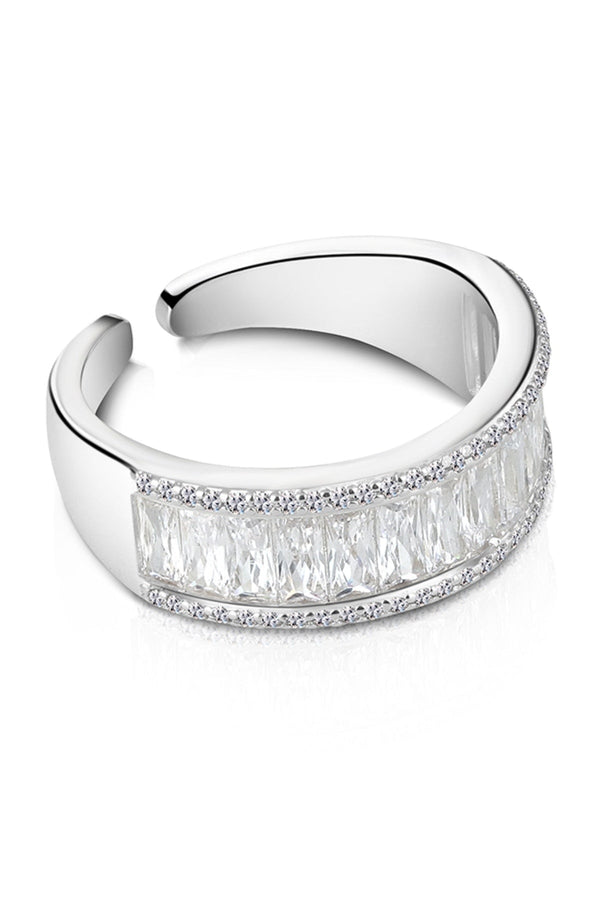Carraig Donn Silver Plated Baguette CZ Ring