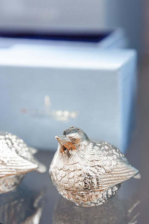 carraig donn Silver Plated Bird Salt & Pepper Set