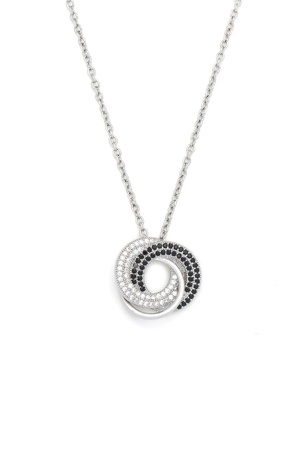 Carraig Donn Silver Spiral Necklace With Stones
