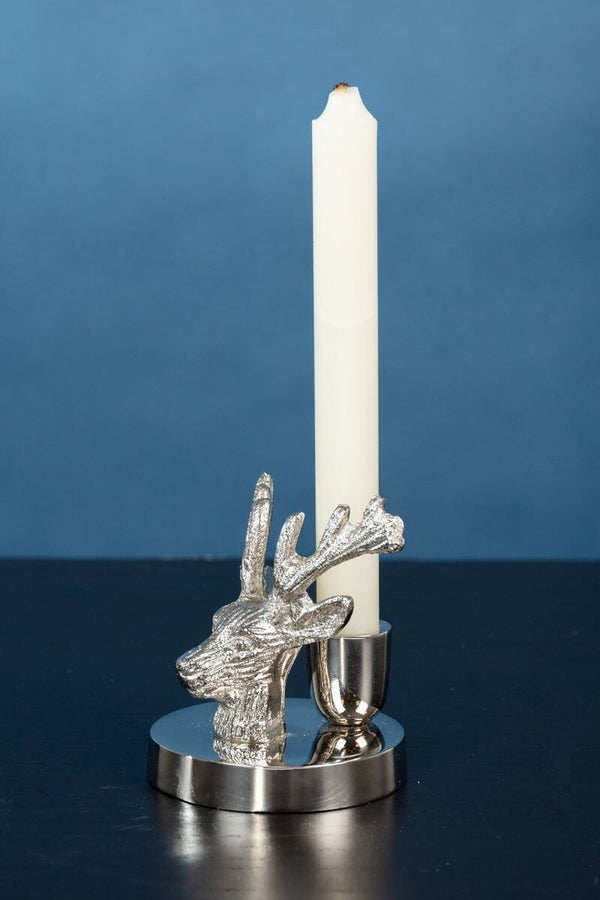 Carraig Donn Silver Tone Stag Dinner Candle Holder