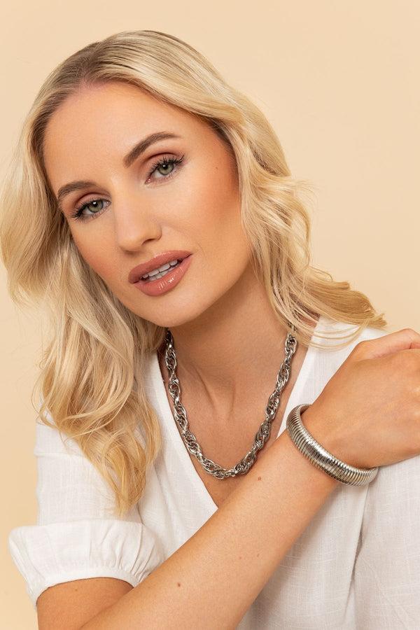 carraig donn Silver Twisted Rope Necklace